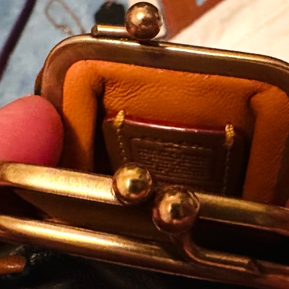 Coach Kisslock Pouch with Rexy and Carriage Print. Single Clasp  Brass Chain. - Picture 8 of 10